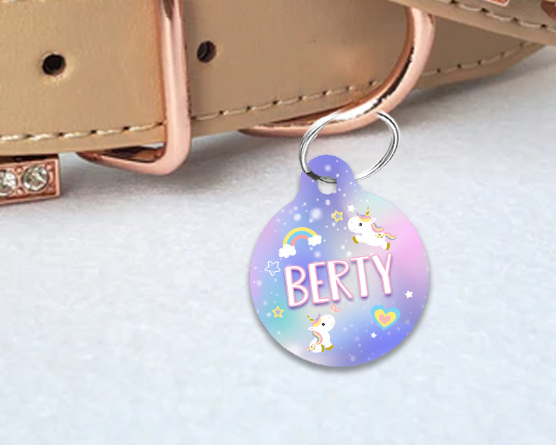 Pet ID Tag | Rainbow Unicorn